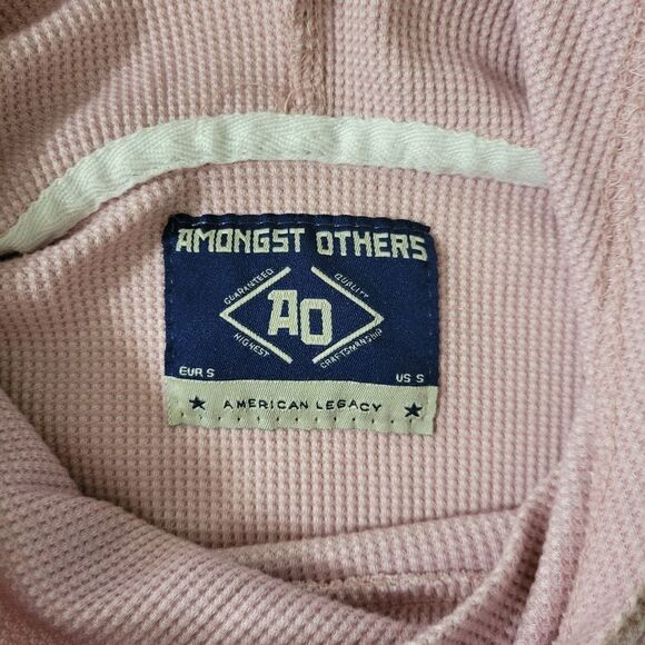 Amongst Others Women's Mauve Waffle-knit Hooded Long Sleeve Top - Picture 2 of 11